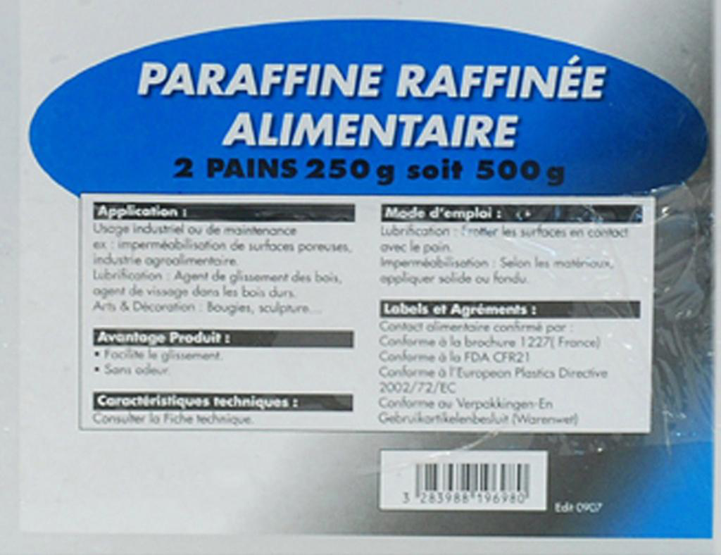 Paraffine alimentaire - pain 2x250 g