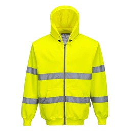 Sweat zip HiVis à capuche - Jaune