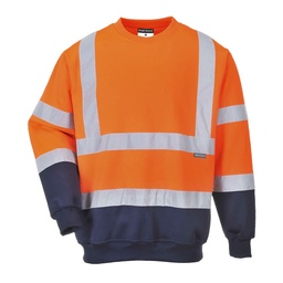Sweatshirt bicolore HiVis - Orange/Marine