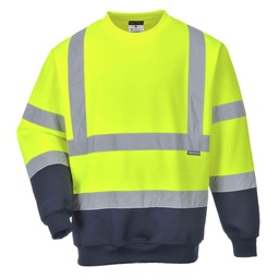Sweatshirt bicolore HiVis - Jaune/Marine