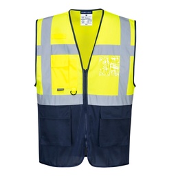 Gilet Executive Hi-Vis bicolore MeshAir - Jaune/Marine