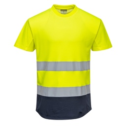 Tee-shirt Mesh bicolore - Jaune/Marine