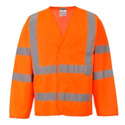Gilet 2 bandes &amp; baudrier manches longues - Orange