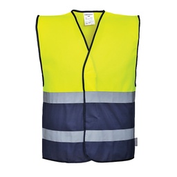C484 - Gilet HV bicolore - Jaune/Marine