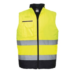 Gilet bodywarmer haute-visibilité bicolore - Jaune/Marine