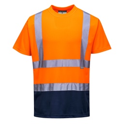 T-shirt bicolore - Orange/Marine