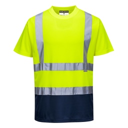 T-shirt bicolore - Jaune/Marine