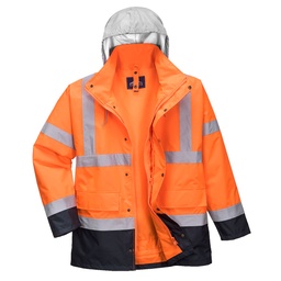 Parka Hi-Vis bicolore contrastée Trafic 4 en 1 - Orange/Marine