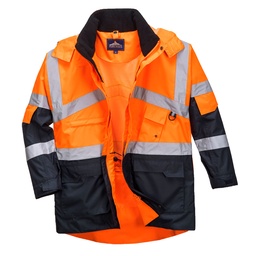 Parka Bicolore Respirant Hi-Vis - Orange/Marine