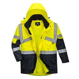 Parka Bicolore Respirant Hi-Vis - Jaune/Marine