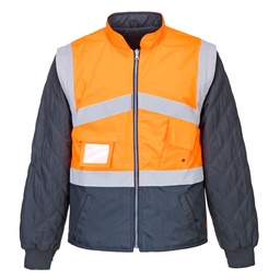 Gilet Hivis Bicolore Reversible - Orange/Marine