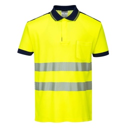 Polo HV PW3 - Jaune/Marine