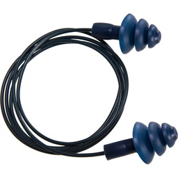 [EP07BLU] Bouchon d'oreille TPR détectable avec cordon (50 paires) - Bleu (50 pièces)