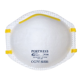 [P108WHR] Masques FFP1 sous blister (3), filtration 80%, norme EN 149 FFP1 NR - Blanc (3 pièces)