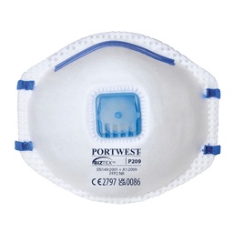 [P209WHR] FFP2 avec valve - sous Blister(3), minimum de filtration 94%, norme EN 149 FFP2 NR - Blanc (3 pièces)