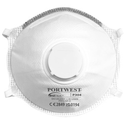 [P304WHR] FFP3 à valve Dolomite Coque de respiration légère, minimum de filtration 99%, norme EN 149 FFP3 NR D - Blanc (10 pièces)