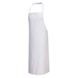[S840WHR] Tablier à bavette Coton - Blanc
