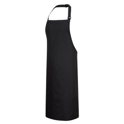 [S841BKR] Tablier à bavette Polycoton - Noir