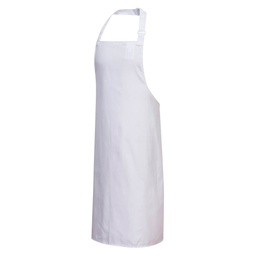 [S841WHR] Tablier à bavette Polycoton - Blanc