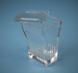 [135000315] HELLENDAHL staining jar, single for 8 slides 76x26 mm, vertical position with glass lid