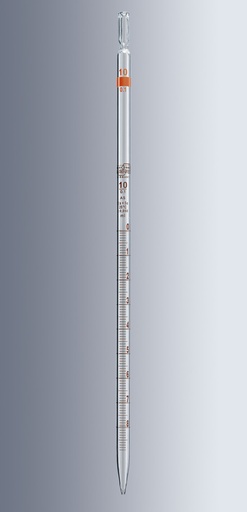 Pipette graduée en verre classe AS écoulement total graduation brun