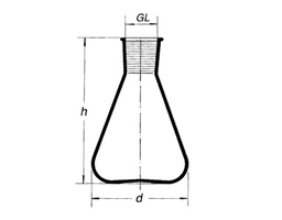 Flask Erlenmeyer Simax, borisilicate glass