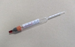 [147006610] Lactodensimètres pour lait d’après GERBER, petit modèle avec thermomètre intégré au corps, 1,020-1,035 : 0,0005 g/ml, T= 20 °C, 0-40 °C, env. (210 x 17) mm