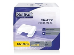[36723] TOILES DE LIT ABSORBANTES SOFFISOF 80x180 cm - absorbance modérée - boîte de 180 pcs.