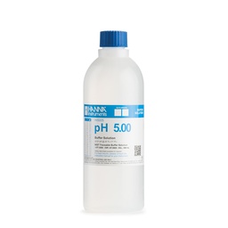 [144HI5005-01] Solution tampon colorée pH 5,00, ±0,01 pH, certificat d'analyse, bouteille 1 L