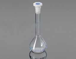 [135004351] Fiole jaugée Glassco A bouchon en plastique 14/23 grad.bleue 50 ml