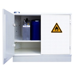 [208000164] Armoire de sécurité pour produits inflammables, toxiques ou nocifs - Basse 2 portes - Profondeur 300 mm