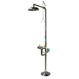 [208000488] Combiné douche laveur d'yeux sur pied pour usage intérieur, en inox