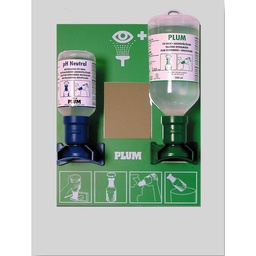 [208000522] Station murale livrée avec 1 flacon de 500 mL de solution saline et 1 flacon de 200 mL de solution pH neutral